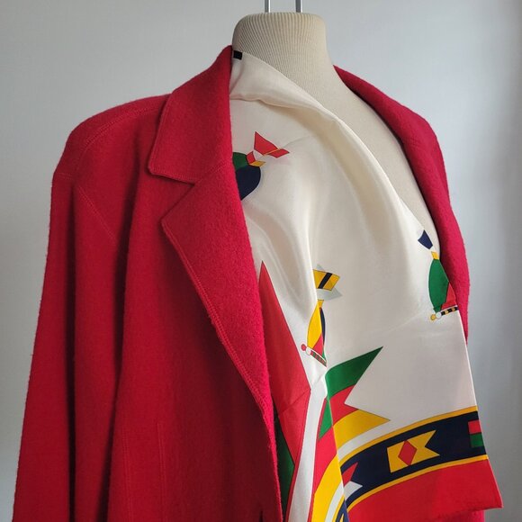 Chico Jackets & Blazers - Chico's Boucle Knit Blazer Red 100% Wool Artsy Buttons Jacket (Size: 2)